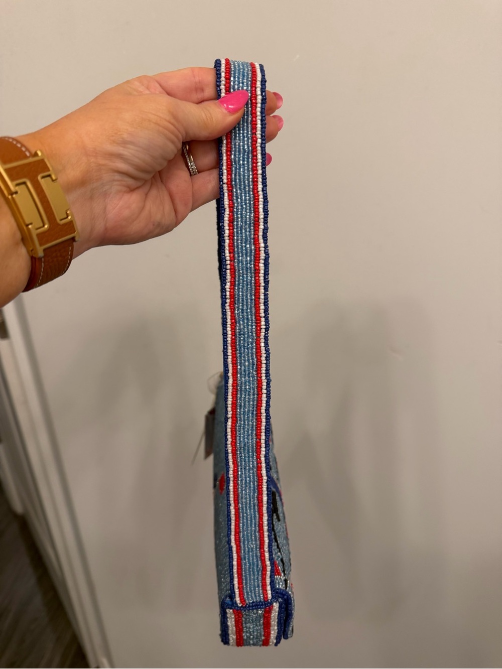 Blue Beaded Sailboat Shoulder Bag - Picture 5 of 5